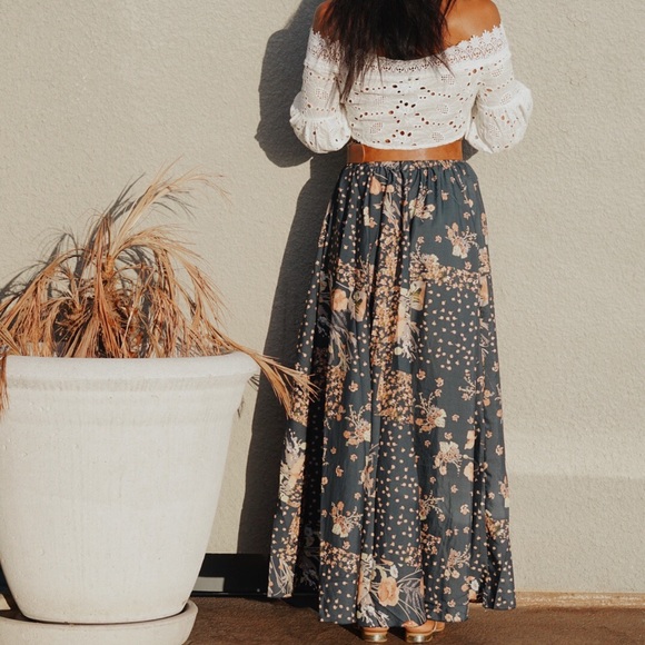 Bohemian Floral Country Festival Maxi Skirt - Picture 4 of 7
